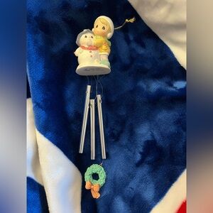 Precious Moments Girl Hugging Snowman Windchime